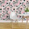 Peel & Stick Wallpaper 2FT Wide Feather Flowers Floral Art Deco Soft Pastel Blush Pink White Turquoise Black Custom Removable Wallpaper by Spoonflower